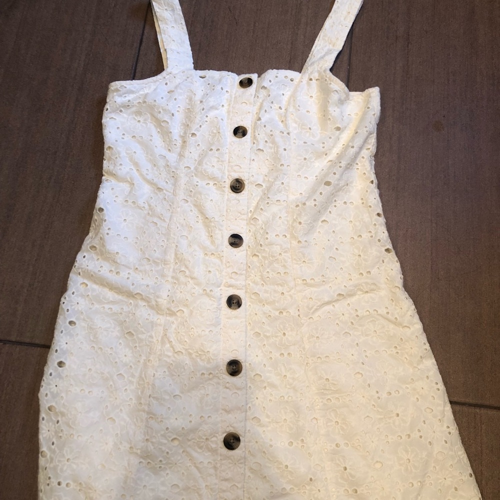 Lace button down front dress